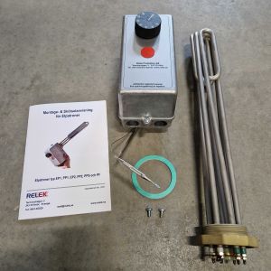 Cartouche électrique Relek 6kW 30-90°C 2 étages PP2-6rf inox