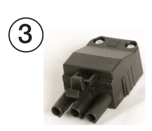 Stecker 3P Mâle Noir Kpl