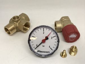 Kit de raccords avec soupape de sécurité pour vase dexpansion