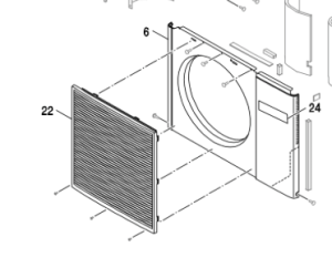 017C. Grille de ventilateur Bosch Compress 5000/7000 et PHR-N